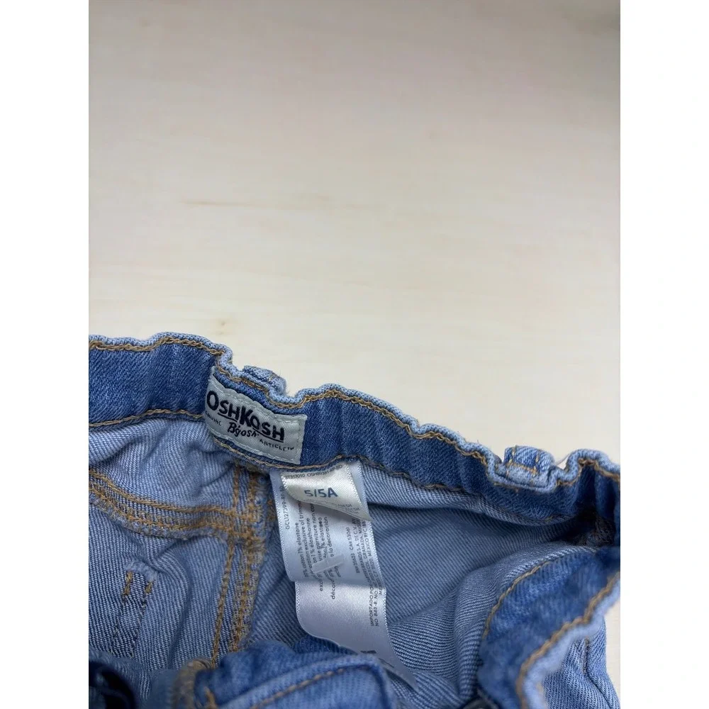 OshKosh Bgosh Girls Blue Butterfly Embroidered Wide Leg Jeans Size 5 5A